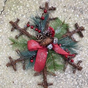 20”x20” twig snowflake wall hanging